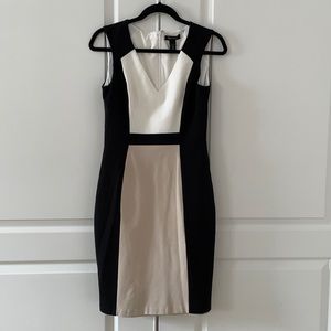 White House Black Market color block dress SZ 4